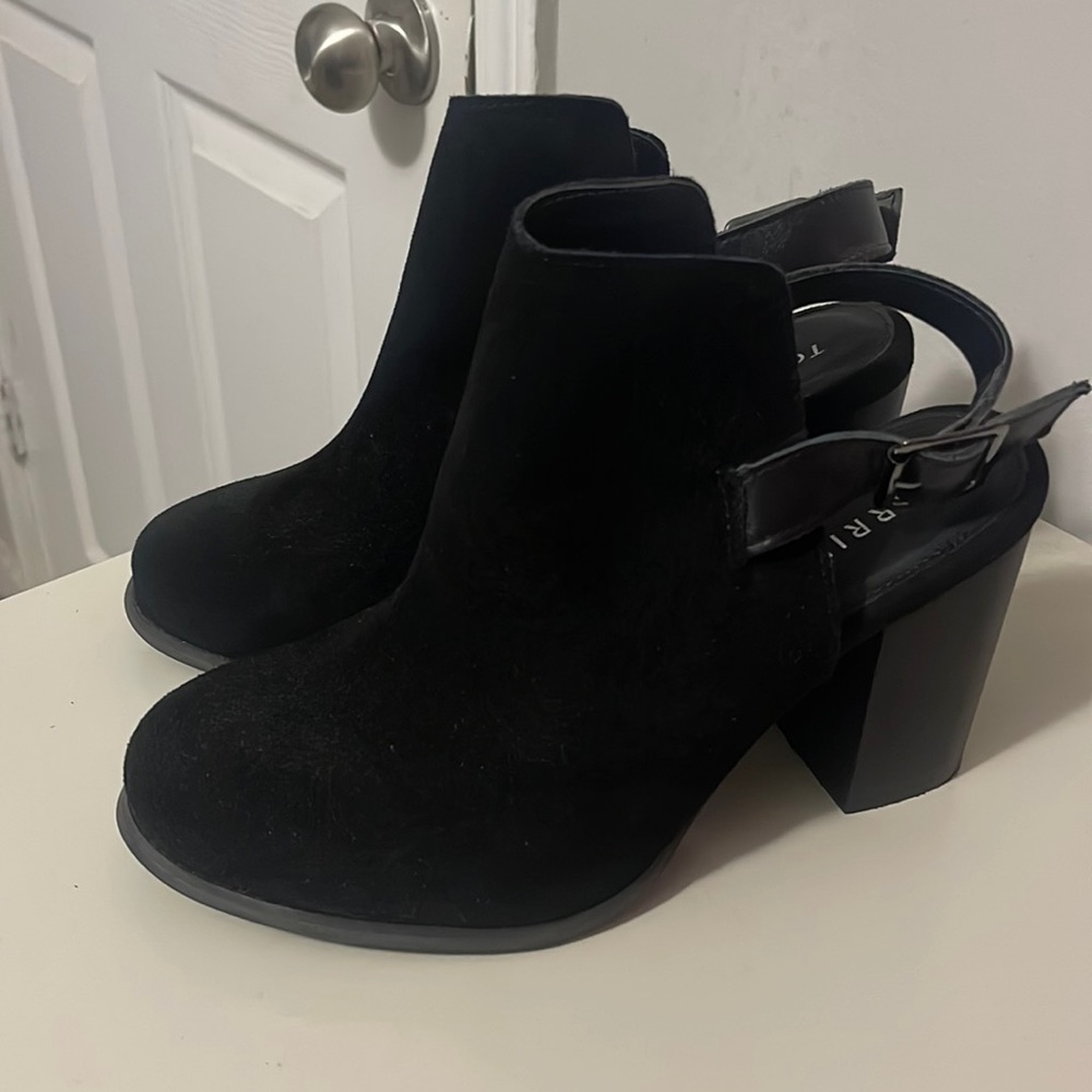 Black slip on booties. Like new.